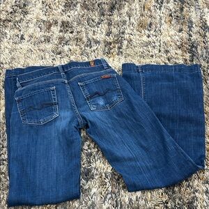 7 For All Mankind Dark Blue Flare Jeans